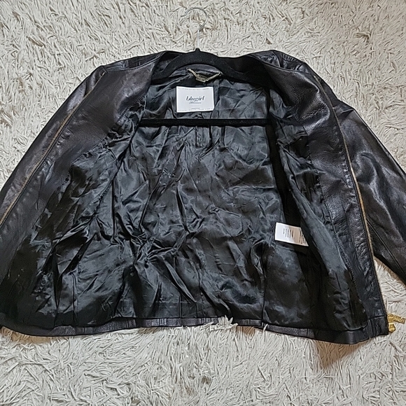 Blumarine Blugirl Black Lamb Leather Jacket Moto Motorcycle Made in Italy Medium - Picture 11 of 13
